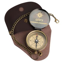 Proverbs 3: 5-6 Engraved Compasses, Wood Box Greeting – Trust in The Lord Com…