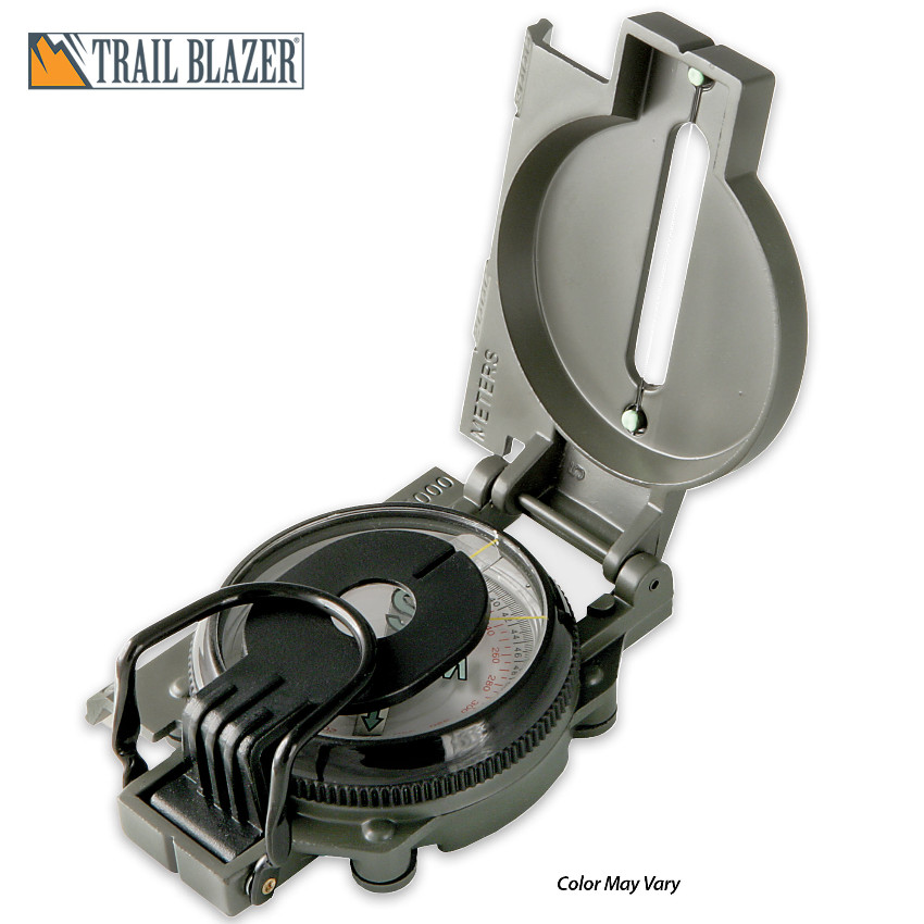 TRAIL BLAZER LENSATIC MARCHING COMPASS FOLDING COVER CHOOSE OLIVE DRAB OR BLACK
