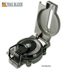 TRAIL BLAZER LENSATIC MARCHING COMPASS FOLDING COVER CHOOSE OLIVE DRAB OR BLACK