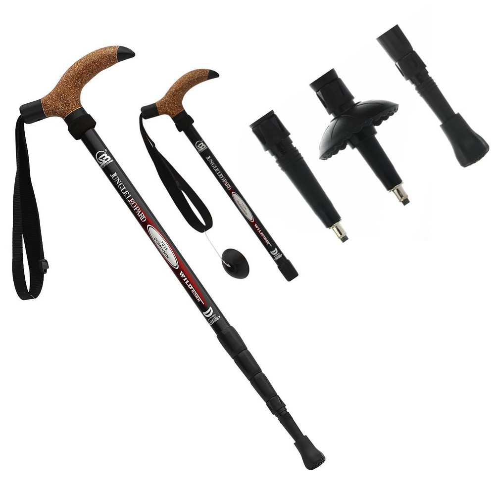 Aluminum Alloy Quick Lock Trekking Pole Anti Shock Walking Stick Collapsible