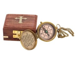 Gods Way Brass Compass Psalm 328 Engraved Gift for Baptism First Communion
