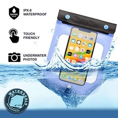Triple Seal Waterproof Pouch + Dry Bag for Cell Phone or Tablet, Great for