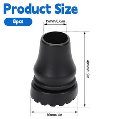 8pcs Walking Stick Rubber Buffer, 19mm Crutches Rubber Walking Stick Rubber Tips Walkin…