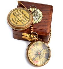 Solid Brass Directional Engraved Compass, Baptism Gifts for Boys Girls,Christian