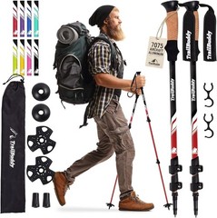 TrailBuddy Trekking Poles Lightweight 7075 Aluminum Collapsible Hiking Sticks