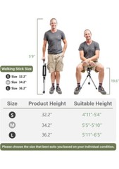 Ta-Da Chair Trekking Hiking Folding Walking Stick w/Seat 34.2” OPENBOX MSRP $180