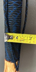 “Lake Geneva” Hiking stick, 55 1/2″ tall, blue paracord grip & lanyard, compass