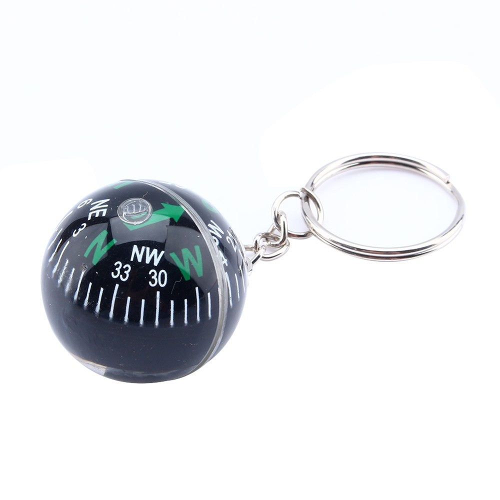 2 Pack Ball Keychain Compass Quick Response Camping Travel Mini Survival