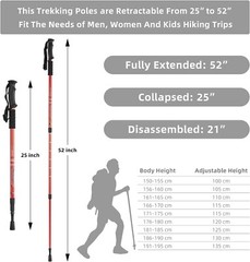 Bastones De Trekking Con Absorcion De Impactos Bastones Ajustables Para Cami…