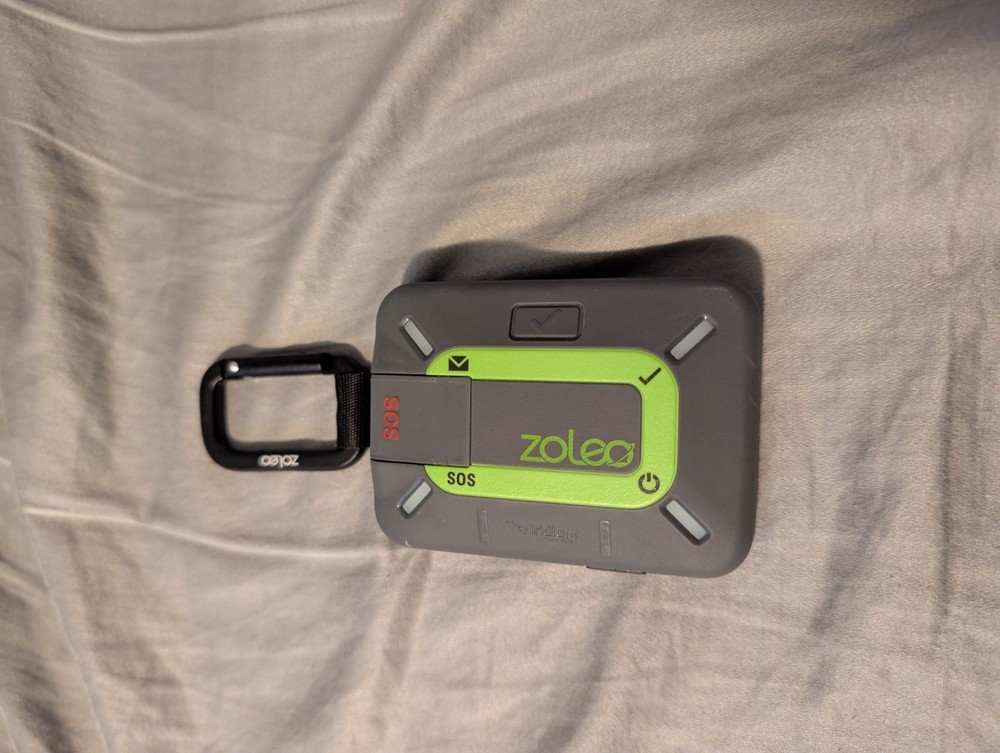 Zoleo ZL1000 SOS Satellite Communicator, Gray/Green w/ Carabiner Clip
