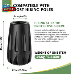 Durable Replacement Rubber Tips for Trekking Poles – Universal Anti-Slip Hiking