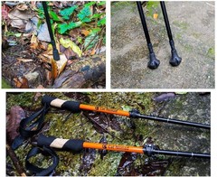 Monfasye Trekking Poles Tips, Rubber Hiking Sticks End Caps Large, 6 Pieces