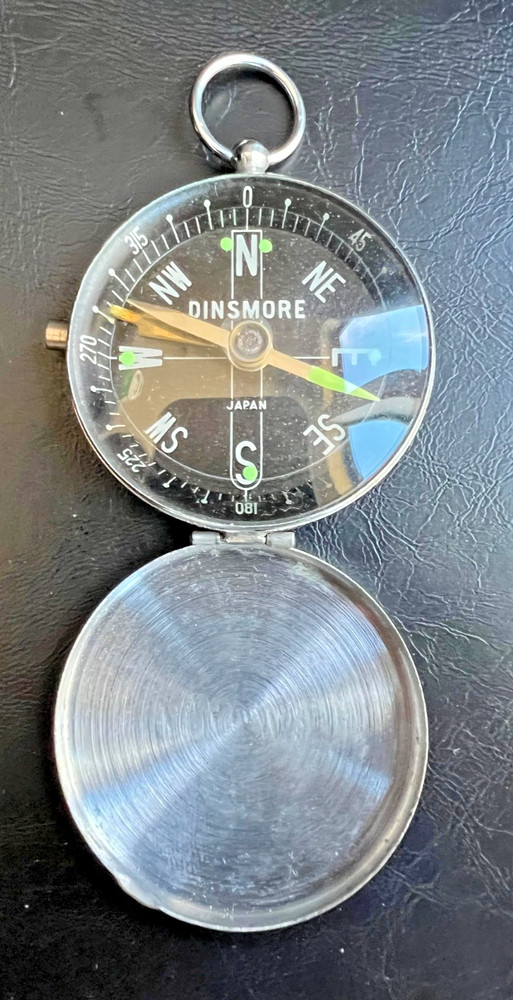 Vintage Dinsmore Instrument Co Safety Pin Compass Pocket Watch Style Japan