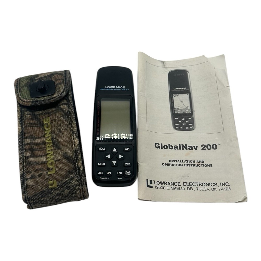 Lowrance Eagle GlobalNav 200 12 CHANNEL Handheld GPS Camp Case Ram Mount Hunting