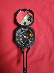 Military M2 Compass Black with Leather Carrying Case USED