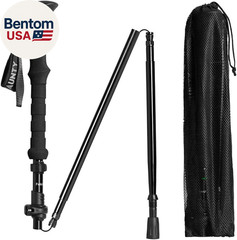 Travel Folding Trekking Hiking Pole with Carrying Case,Collapsible Cane Adjustab