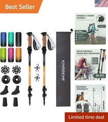 2pc Trekking Poles – Adjustable 7075 Aluminum with Flip Lock & Cork Grip