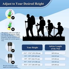 Nordic Walking Trekking Poles – 2 Sticks with Anti-Shock and Quick Lock Syste…