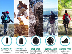 Trek-Z Cork Grip Trekking Poles – Lightweight Folding Hiking Poles, Adjustable H