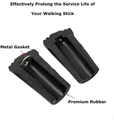 Walking Stick Tips Rubber 4Pcs Trekking Pole Tips Replacement- Rubber Feet for H