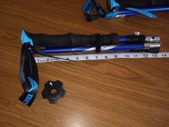 BISINNA Collapsible Trekking Hiking Poles- 2 Pack Folding Blue 115-135cm