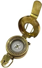 Brass WWII Military Compass, Pocket Compass, Nautical British Prismatic Compass