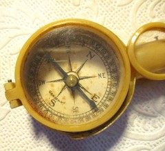 Antique 1920-30’s Folding Celluloid Plastic Folding Compass, Germany
