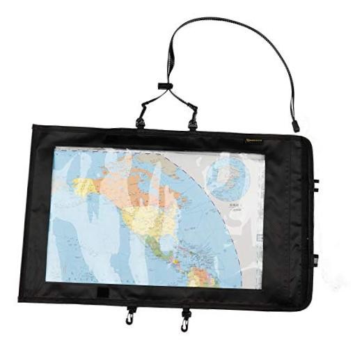 Map Case, Waterproof Military Hiking Map Pouch Holder with Clear Window Black