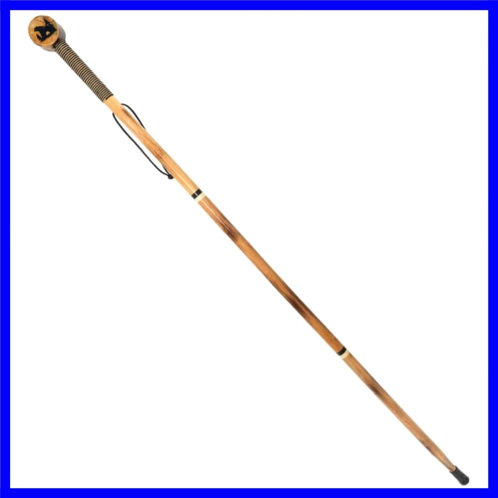 3 Piece 55″ Detachable Pine Wood Walking/Hiking Stick with Metal Tip, Reinfor…