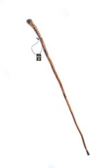 Natural Wood Walking Stick Root Head Carved Grip Steel Spike 1 Pc