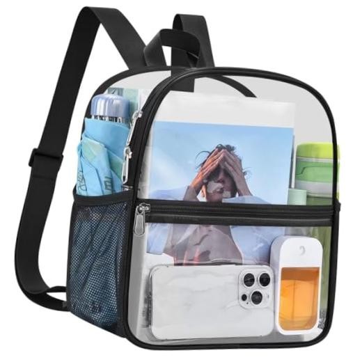 Clear Backpack Stadium Approved 12X11x6, Waterproof Clear Bag Stadium