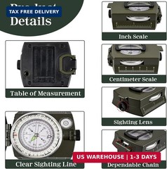 Compasses，Hiking Compass for Survival with ，Waterproof Durable and Pocket-SizedT