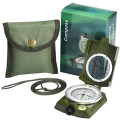 Military Lensatic Sighting Compass Survival with Carrying Bag, Compass for Hi…