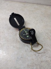 Vintage Engineer Lensatic Pocket Field Compass Black Original Box Instructions