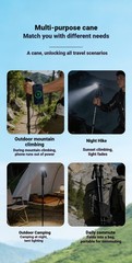 Folding Walking Stick Telescopic Adjustable Anti-slip Trekking Bluetooth Music