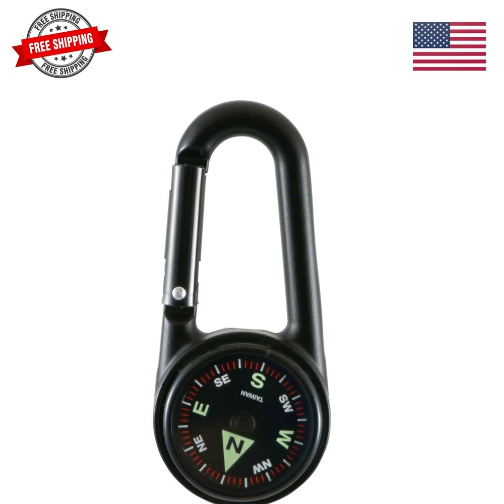 Compact Outdoor Compass with Clip-On Carabiner for Hiking & Camping Adventures