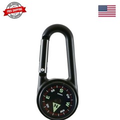 Compact Outdoor Compass with Clip-On Carabiner for Hiking & Camping Adventures