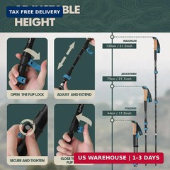 GPTCAMP Walking Sticks,Trekking Poles Collapsible Hiking Poles,Lightweight Foldi