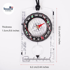 4 Pcs Outdoor Compass with Adjustable Declination,Magnifier,Ruler,Scale. Multifu