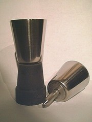 walking stick tip stainless steel for big sticks with a removable rubber bottom