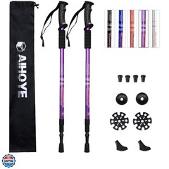 Hiking Trekking Poles, 2 Pack Collapsible, Lightweight, Anti Shock, Walking S…