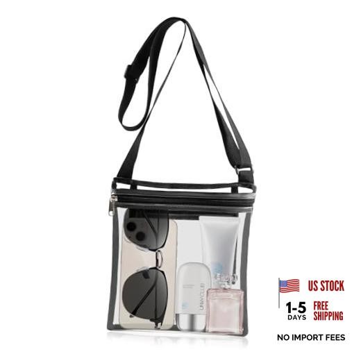 Clear Bag For Stadium Events Clear purse for Women Black