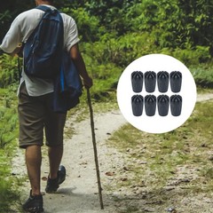 8Pcs Reusable Rubber Crutch Tips for Walking Hiking Pole Accessories Black