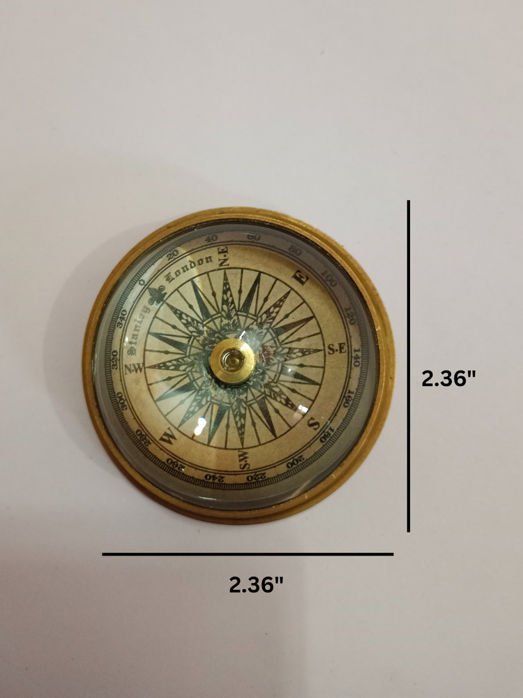 Vintage Brass Pocket Compass Nautical Maritime Navigation Antique Style Desk