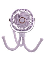Portable Stroller Fan 8000mAh Battery 360 Degree Rotation LED Light 4 Speeds