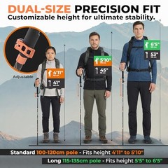 Trek-Z Prima 3K Carbon Fiber Trekking 100–120 cm (for Height: 4’11” to 5’10”)