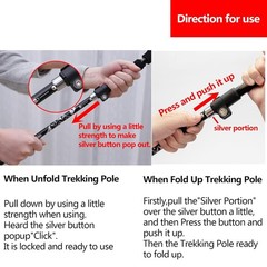 Lightweight Collapsible Adjustable Trekking Pole 7075 Aluminum Hiking Stick