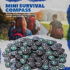 100 Pcs Button Compass Bulk 20mm Mini Survival Compass Pocket Oil Filled