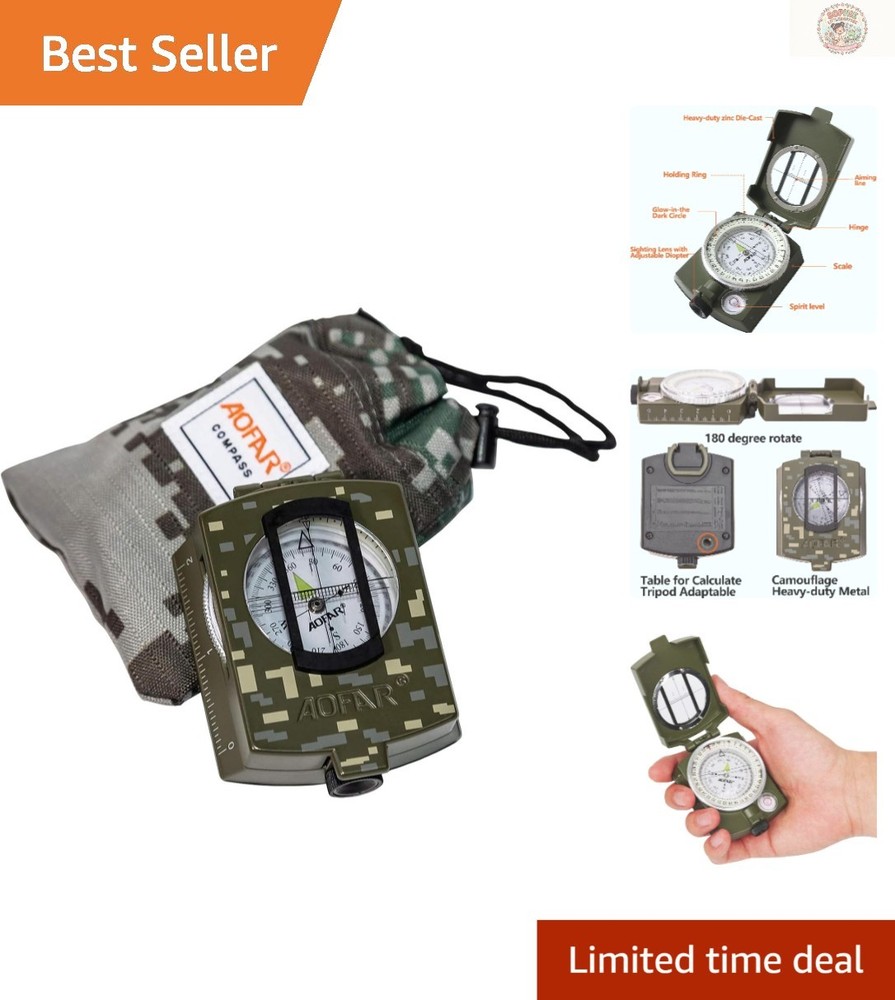 Waterproof Military Compass with Map Measurer – Ideal for Adventures