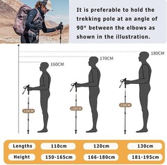Lightweight Carbon Fiber Trekking Poles, Foldable 2-Pack, Straight Grip